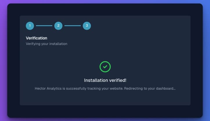 Installation verification dashboard